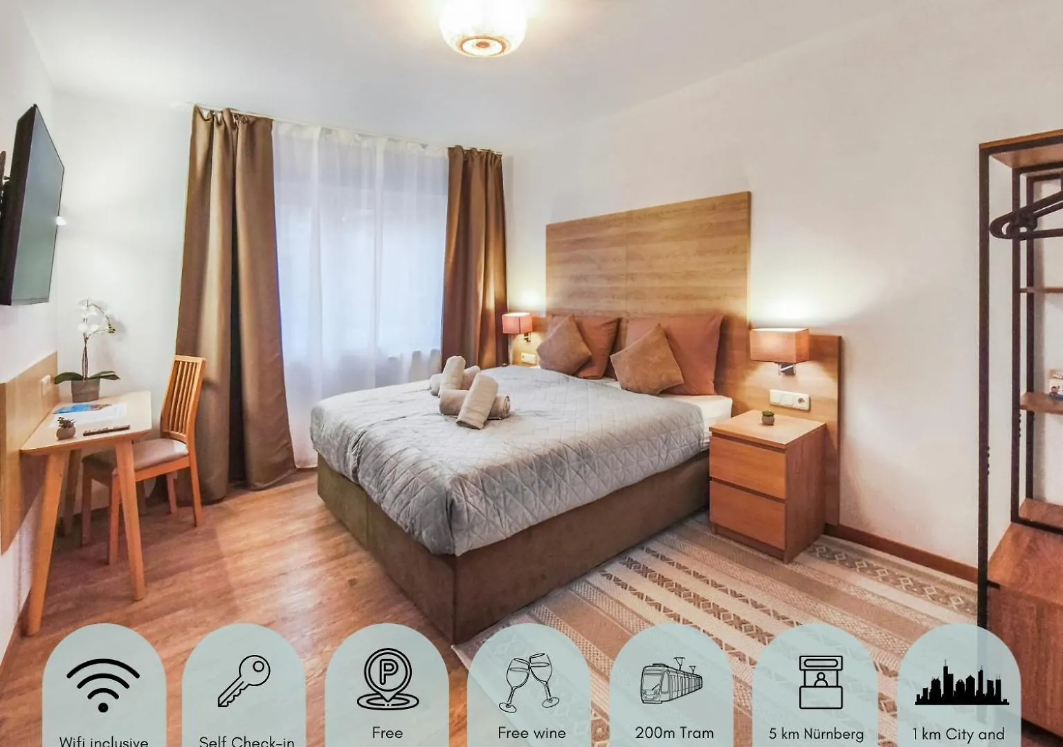 Falk Homes- Luxus Apartments, Ideal Fuer Geschaeftsreisende & Familien - Nahe Messe, Im Zentrum Nuernbergs Mit Balkon, Arbeitsplatz & Parkplatz, Self Check-In